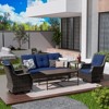 UPTIOT 5-Piece Steel Wicker Patio Conversation - 3 of 4
