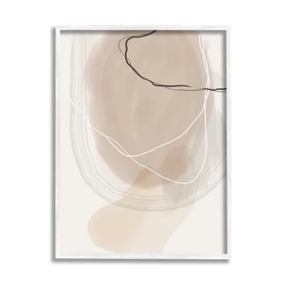 Stupell Modern Abstract Brown Tan Design Framed Giclee