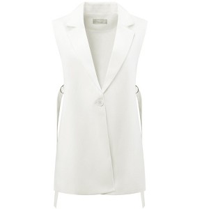 Hobemty Women's Sleeveless One Button Adjustable Waist Work Office Suit Vest Jacket - 1 of 4