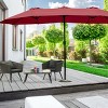 Tangkula 15 ft Outdoor Patio Umbrella Double-Sided Shade Offset Wine Red - 4 of 4