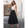 Women's Y2K Bubble Hem Maxi Skirt - Puffy A-Line Long Skirt with Pockets & Elastic Waist Black - 4 of 4
