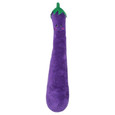 ZippyPaws Jigglerz - Dog Squeaky Toys, Funny Food Plush, Cute Stuffed Puppy Toy, Interactive Squeaker - Eggplant