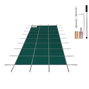 VEVOR Pool Safety Cover Fits 16x40ft Rectangle Inground Pools, Safety Pool Cover with Drainage Holes, Mesh Pool Cover, Green - 1 of 4