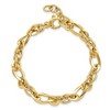 Black Bow Jewelry 6.4mm 14K Yellow Gold Hollow Fancy Link Chain Bracelet, 7 Inch - 2 of 4