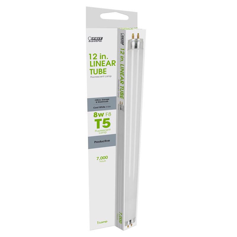 Feit Electric 8 W T5 12 in. L Fluorescent Bulb Cool White Linear 4100 K 1 pk, 1 of 2