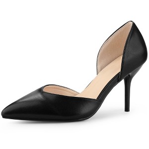 Allegra K Women's Pointy Toe Slip on Stiletto Heel Pump Sandals - 1 of 4