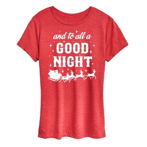 Women's - Instant Message - And To All A Good Night Christmas Short Sleeve Graphic T-Shirt - 1 of 4
