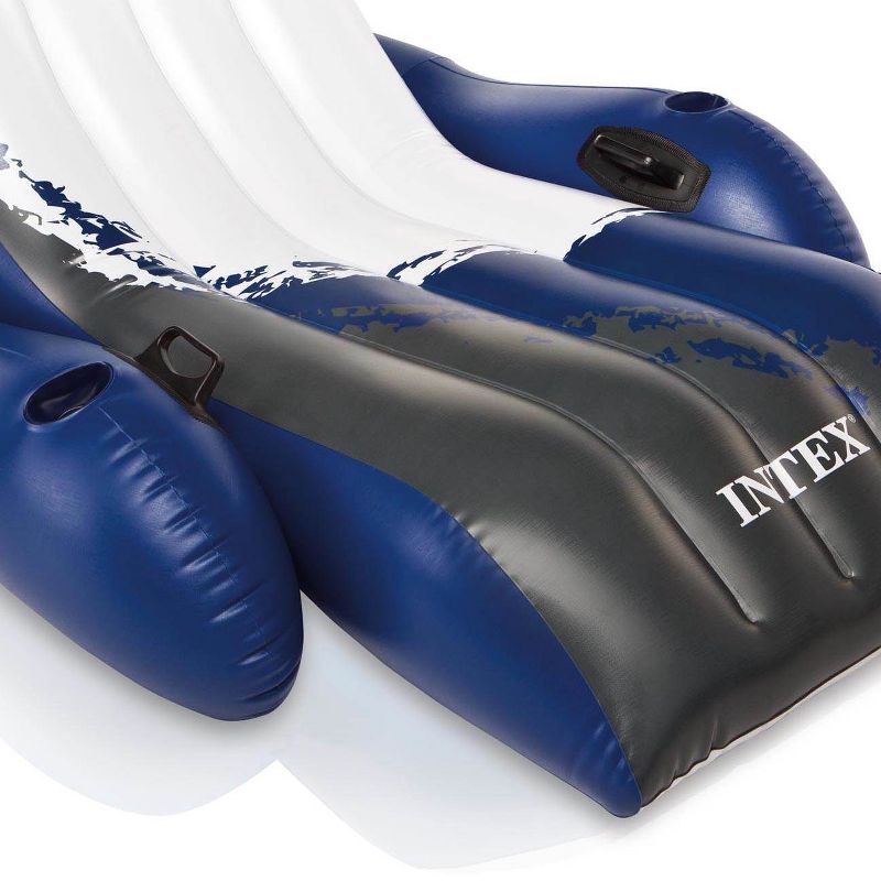 Intex Inflatable Floating Pool Recliner & 2 Person Tube w/ Cooler & Repair Kit, 4 of 7
