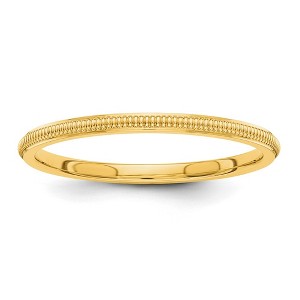 Black Bow Jewelry 1.5mm 14K Yellow, White or Rose Gold Milgrain Standard Fit Band - 1 of 4