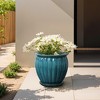 LuxenHome Sea Blue Bowl Round Ceramic Decorative Planter Pot - 2 of 4
