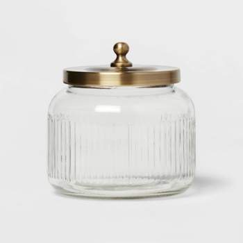 Small Glass Bath Canister Brass - Threshold™