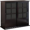 Kings Brand Furniture HolmesWood Curio Cabinet with Glass Sliding Doors - 2 of 4