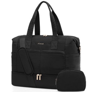 Large Women Travel Duffle Bag - Carry on Overnight Bag with Shoe Compartment and Toiletry Bag - 1 of 4