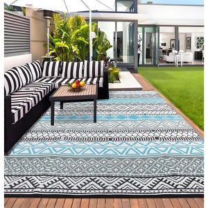 Outdoor Rug Waterproof Outdoor Carpet Patio Rug Mat Reversible RV Camping Rug-Plastic Straw Rug Outside Outdoor Area Rug for Patio Deck Balcony - 1 of 4