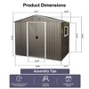 LOVMOR 8ft x 6ft Outdoor Metal Storage Shed with Window Grey - 3 of 4