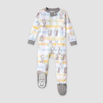 Burt's Bees Baby® Baby Easter Bunny Plaid Snug Fit Footed Pajama - Gray/White