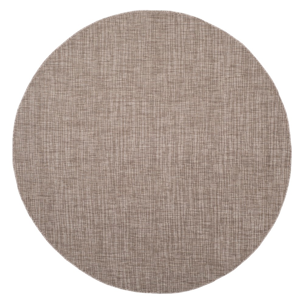 6'7in Round Jenkin Outdoor Rug Light Brown - Safavieh