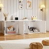 Double Litter Box Enclosure, Hidden Litter Box Enclosure with Corridor White - 4 of 4