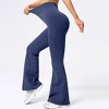 BABYYER Women Ribbed Flare Leggings, High Waist Stretchy Yoga Pants, Lightweight Workout Fitness Trousers - 3 of 4