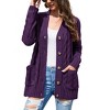 Womens Cardigan Sweaters Button Down Casual Long Sleeve Knit Outerwear Coat with Pocket - 4 of 4