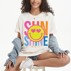 Simply Sage Market S.W.Smiley Sunshine Neon Garment Dyed Tee - 1 of 4