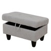 AndMakers 28.5 in. W Flannel Polyester Blend Rectangle Ottoman with Storage - 3 of 4