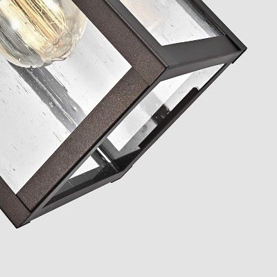 Oil Rubbed Bronze Outdoor Wall Sconce with Seedy Glass