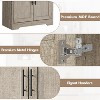 70 in Tall Kitchen Storage Pantry Cabinet with 4 Doors and Adjustable Shelves, Freestanding Cupboard for Dining Room, Bathroom, Laundry Room - 2 of 4
