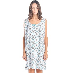 Casual Nights Women's Cotton Sleeveless Nightgown Chemise - 1 of 4