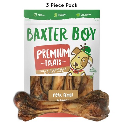 Baxter Boy Pork Femur Bones Dog Treats - 3pk