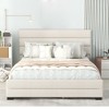 Queen Size Bed Frame with Twin Size Trundle, Upholstered Platform Bed Frame with Drawers, Linen Bed Frame with Headboard, Wood Slats Support - 2 of 4