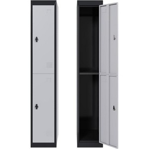 72" Lockers for Employees Students with Shelves, Metal Storage Steel Locker for School, Office, Gym, Home and Warehouse, Grey+Black - 1 of 4
