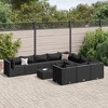 vidaXL Patio Sofa Set Black PE rattan, powder-coated steel, tempered glass - 2 of 4