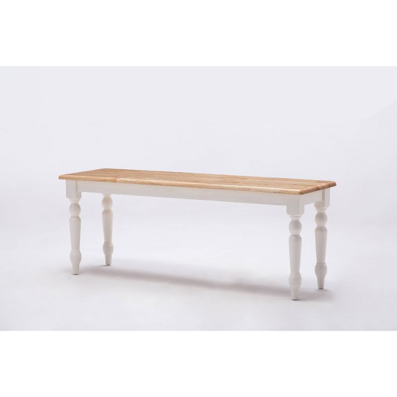 Farmhouse Dining Bench Wood/White/Natural - Boraam, 3 of 13