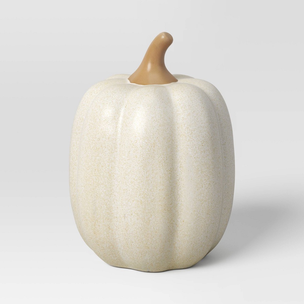 Photos - Other Decoration XL Tall Decorative Ceramic Pumpkin Cream - Threshold™