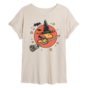 Women's - Peanuts - Woodstock Witch Oversized Graphic T-Shirt - 1 of 4