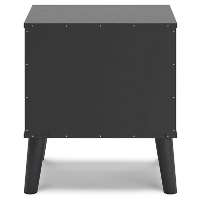 Charlang Beige and Black Cane 1-Drawer Nightstand