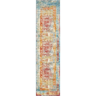 Unique Loom Rosso Cavalli Border Indoor Woven Area Rug