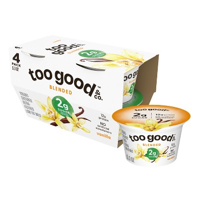 Too Good & Co. Low Fat Lower Sugar Vanilla Greek Yogurt - 4ct/5.3oz Cups