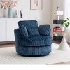 Oversized Corduroy Swivel Chair,40" Barrel Accent Chair with 360° Swivel and Pillows for Living Room-Baofuwish - 2 of 4