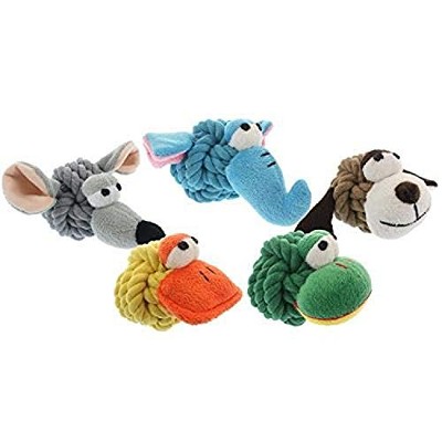 Multipet Rope Head Mouse Dog Toy with Plush Face