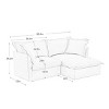 Slipcovered Sectional Sofa, 2 Seater Sofa with Removable Cover, Sofa with Convertible Ottoman, Chenille Fabric Sectional Sofas-Cuddlewood - 4 of 4