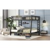Full XL Over Queen Bunk Bed with Ladder and Guardrails for Teens and Adults - 3 of 4