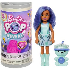 Barbie Chelsea Pop Reveal Bubble Tea Series Doll in Tea Can-Inspired Package with 5 Surprises, Scented (Styles May Vary) - 1 of 4