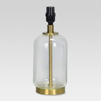 Bubble Glass with Brass Detail Small Lamp Base Clear Includes Energy Efficient Light Bulb - Threshold™