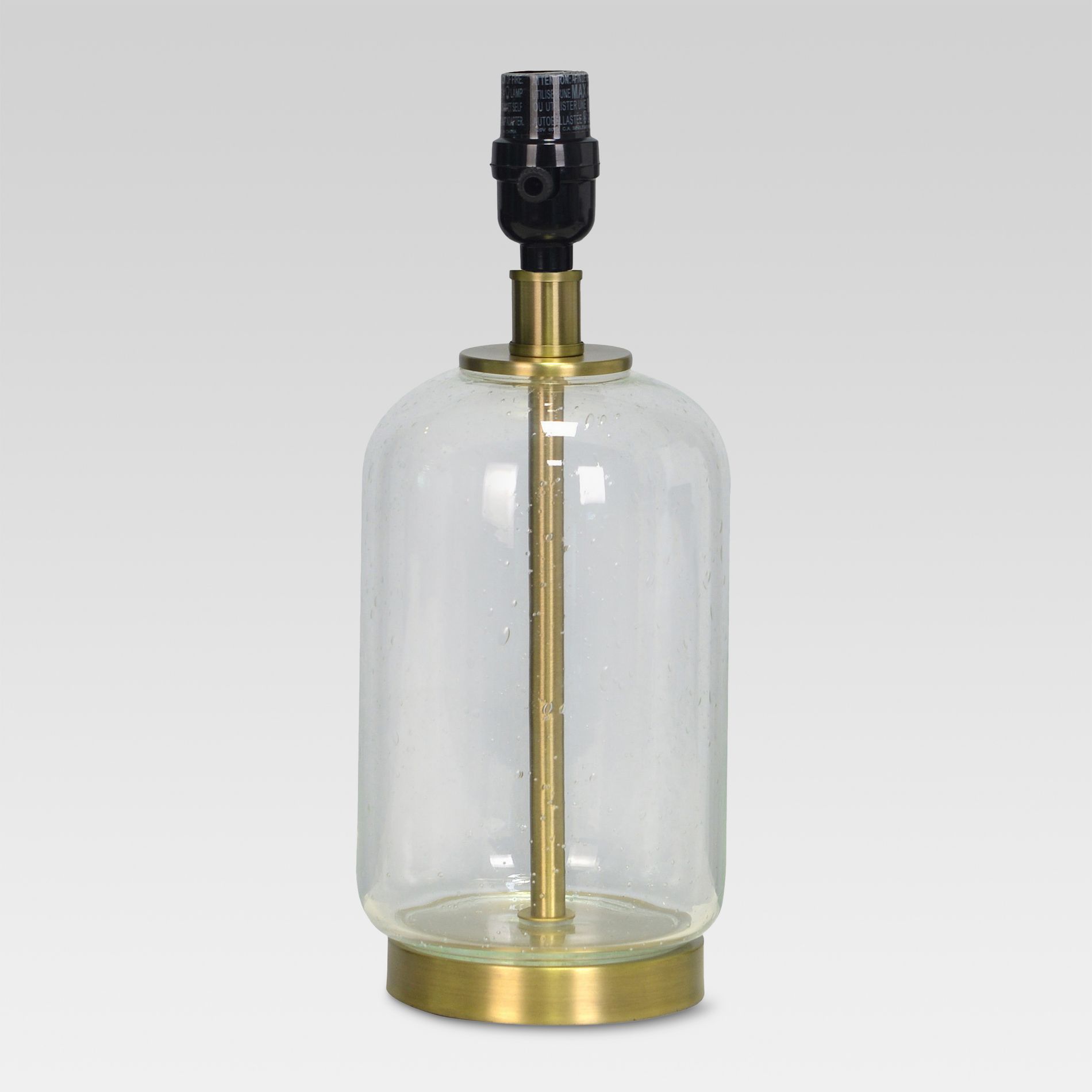 Bubble Glass with Brass Detail Small Lamp Base Clear - Threshold™: Accent Table Lamp Base, No Assembly Required, UL Listed