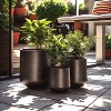 Rosemead Home & Garden, Inc. 3pc Concrete Weathered Outdoor Planter Pot Small Medium and Large with Drainage Hole Black - 2 of 4