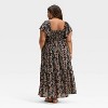 Women's Flutter Short Sleeve Maxi A-Line Dress - Universal Thread™ Black Floral - 2 of 3