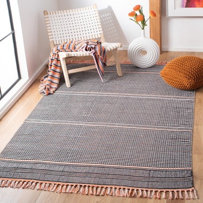 Coastal Charm Red Cotton Blend 3' x 5' Flat Woven Area Rug