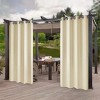 Racxily Outdoor Curtains, Waterproof, Ivory Smooth. L Thermal Grommet Blackout Light Filtering Curtain (Single Panel) - 3 of 4